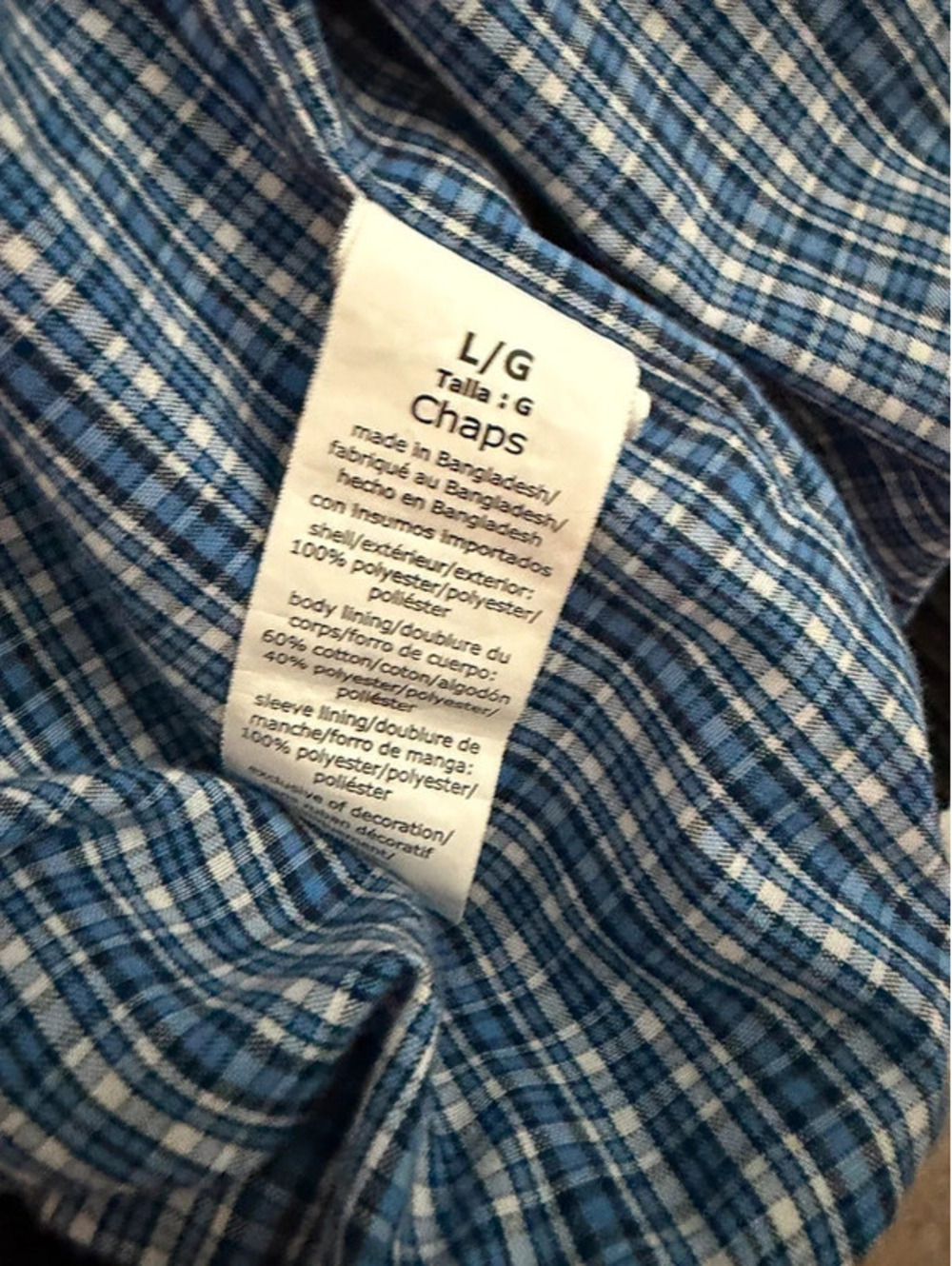 Harrington Jacket Chaps Men’s L Black Plaid Lined Full Zip Preppy EUC - Picture 3 of 5